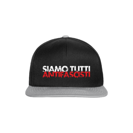 Snapback Cap - Siamo tutti antifacisti - Schwarz/Grau