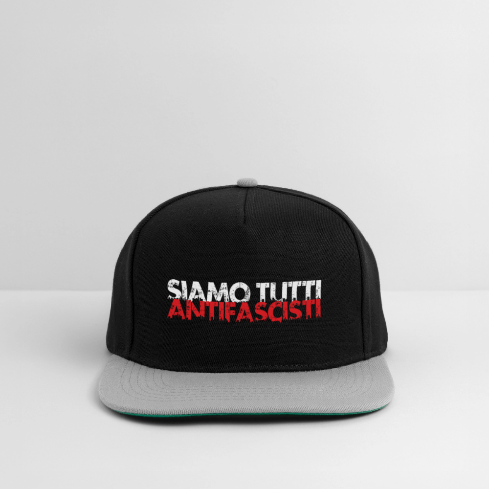 Snapback Cap - Siamo tutti antifacisti - Schwarz/Grau