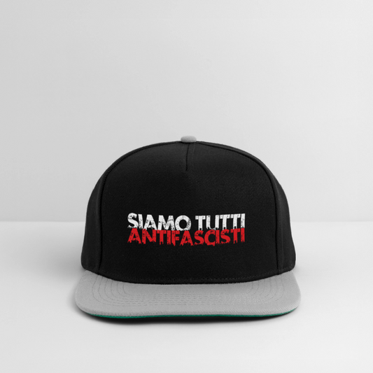 Snapback Cap - Siamo tutti antifacisti - Schwarz/Grau