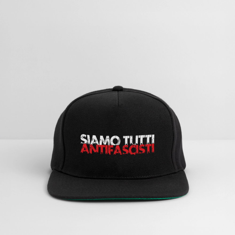 Snapback Cap - Siamo tutti antifacisti - Schwarz/Schwarz