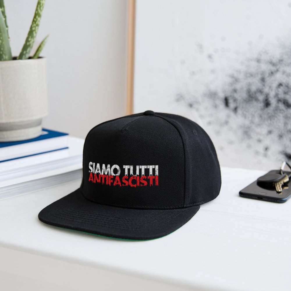 Snapback Cap - Siamo tutti antifacisti - Schwarz/Schwarz