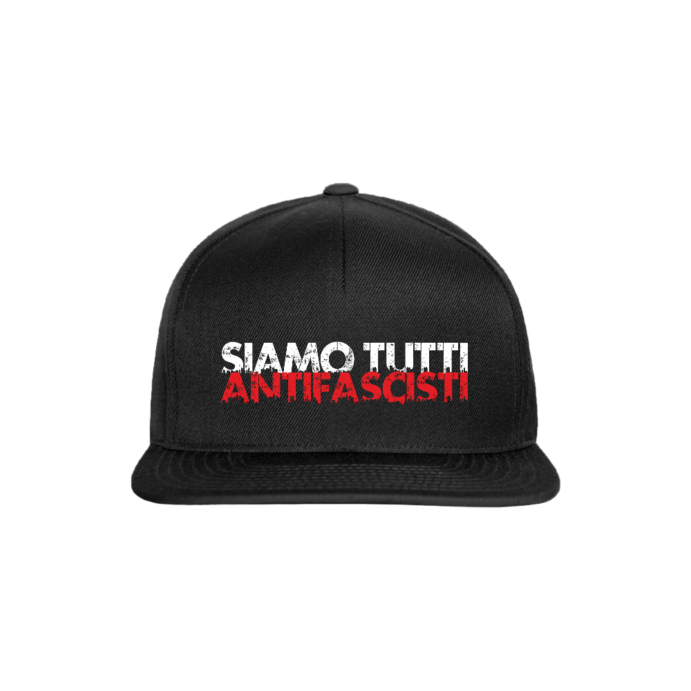 Snapback Cap - Siamo tutti antifacisti - Schwarz/Schwarz