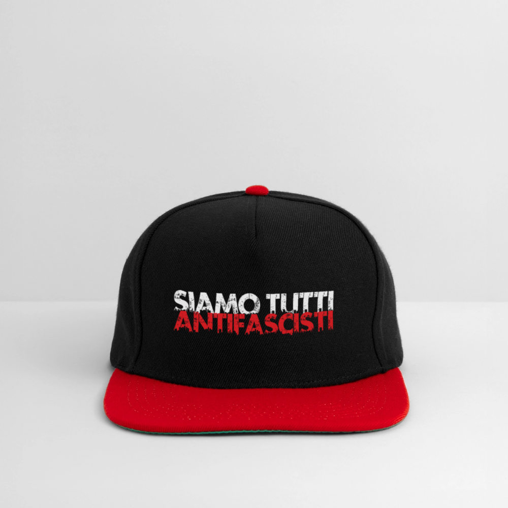Snapback Cap - Siamo tutti antifacisti - Schwarz/Rot