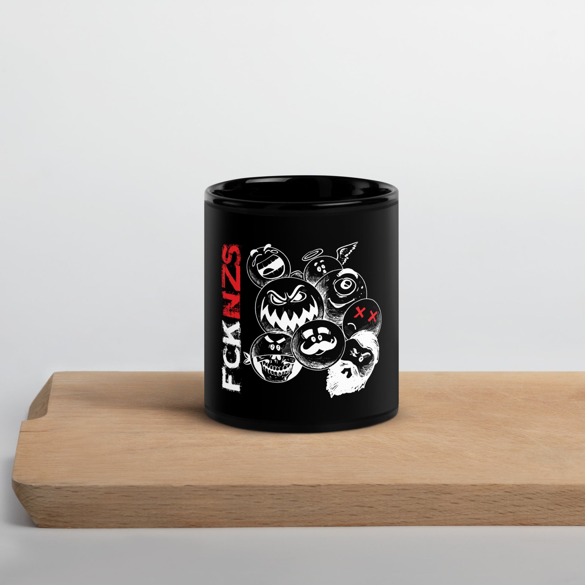FCK NZS Halloween Edition Keramiktasse schwarz 11 oz glänzende Glasur