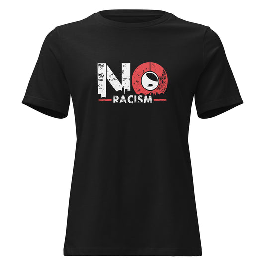 NO NZS Lockeres Damen T Shirt Frontansicht mit auffälligem Brustprint