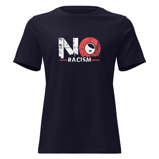 Navy -NO NZS Lockeres Damen T Shirt Frontansicht mit auffälligem Brustprint