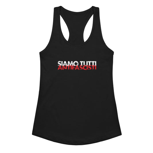 Racerback-Tanktop für Damen Siamo tutti antifacisti Frontprint