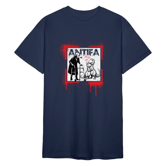 ANTIFA Unisex Shirt – Zärtlicher Widerstand mit Rose, Dinos & Street - Art | Das kreative Statement“ - Das kreative Statement