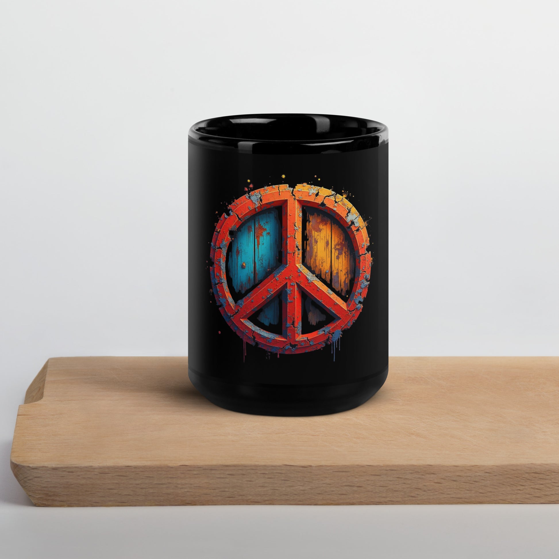Retro Peace Tasse 15 oz Höhe 12 cm Durchmesser 8,5 cm spülmaschinenfest