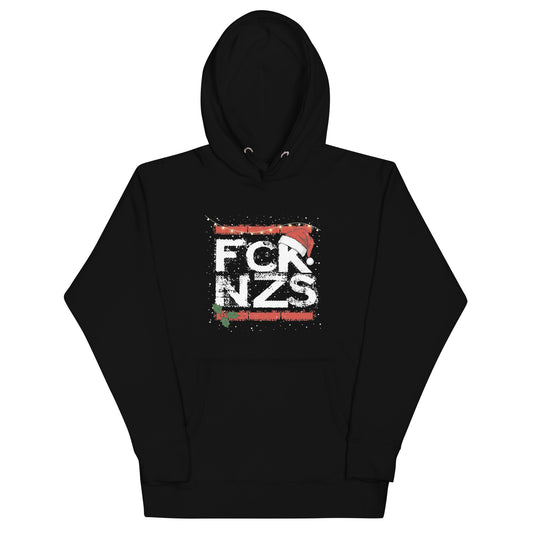 Unisex Hoodie FCK NZS Weihnachtsedition schwarz mit Frontprint 
