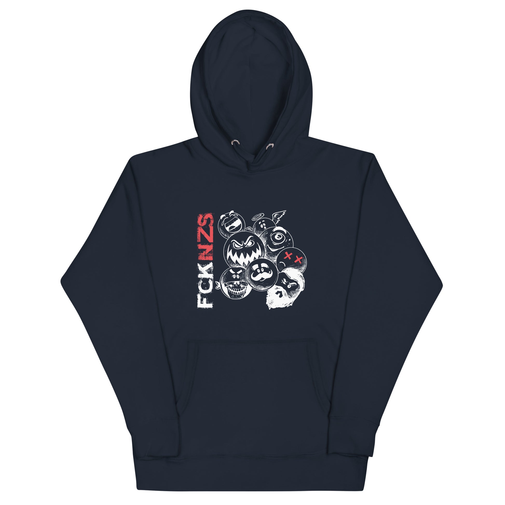 Unisex Hoodie 
Spuk den Faschismus weg navy mit großem Frontmotiv

