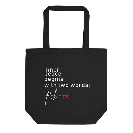 Tasche Inner Peace Begins With 4 Words FCK NZS schwarz mit großem Frontprint

