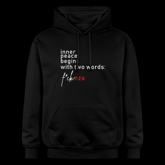 „Inner Peace Begins With Two Words: FCK NZS“ – Unisex Hoodie mit Haltung - Das kreative Statement