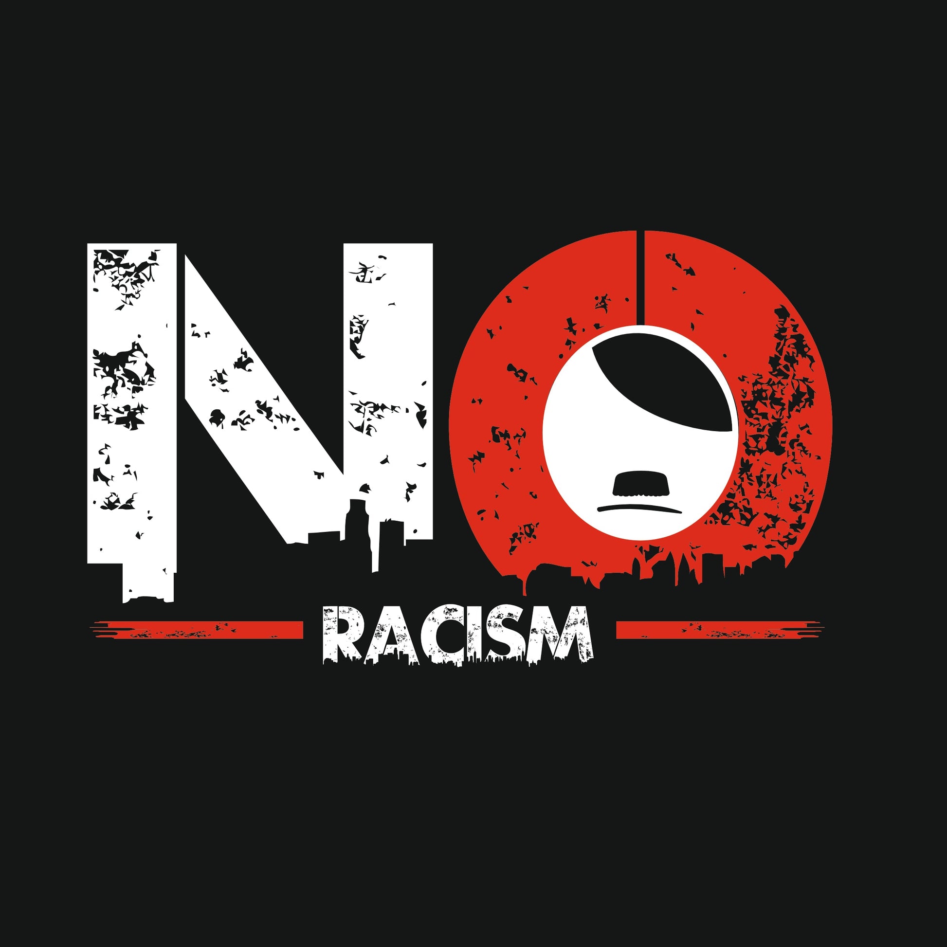 Recycelter Heavyweight Stoffbeutel - NO Racism - Das kreative Statement