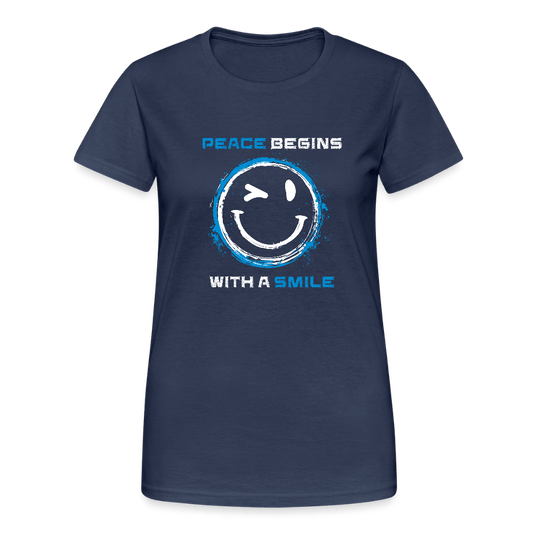 T-Shirt Damen "Peace begins with a smile" - Das kreative Statement