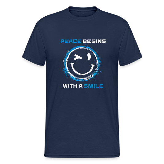 T-Shirt Unisex "Peace begins with a smile" - Das kreative Statement