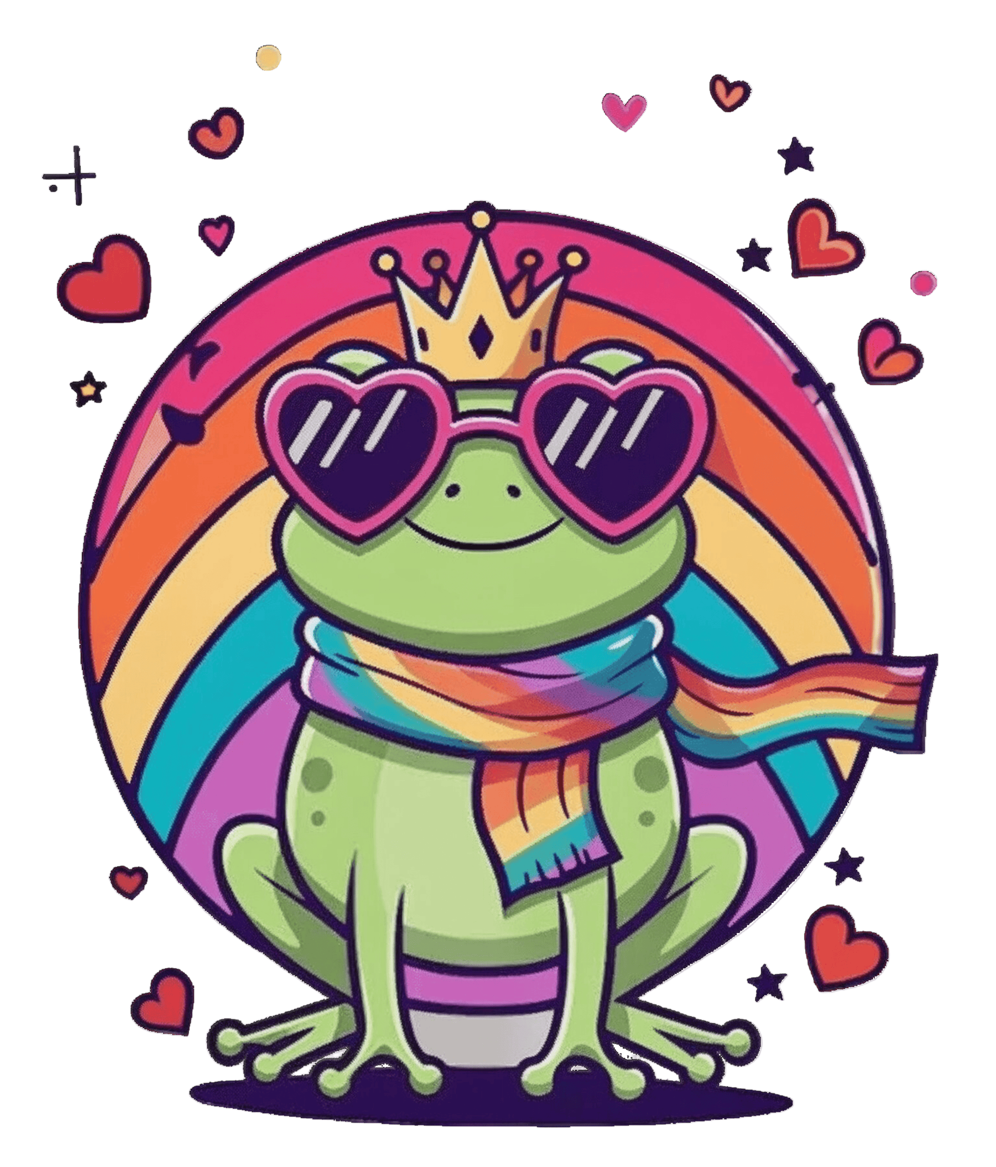 Unisex Bio T-Shirt – Cartoon - Frosch mit Regenbogen & Antifa - Botschaft - Das kreative Statement