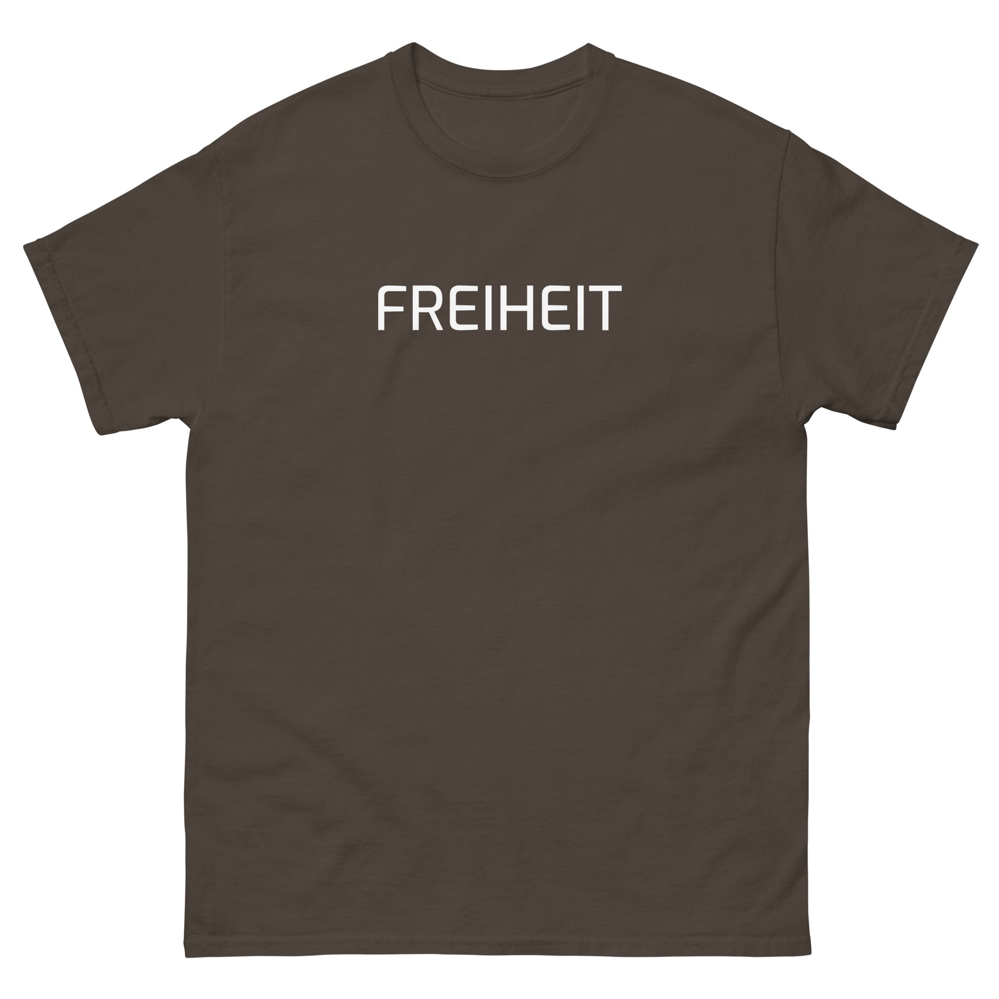 Unisex T‑Shirt Freiheit 161 in Dunkle Schokolade – Statement Shirt mit Frontprint Freiheit