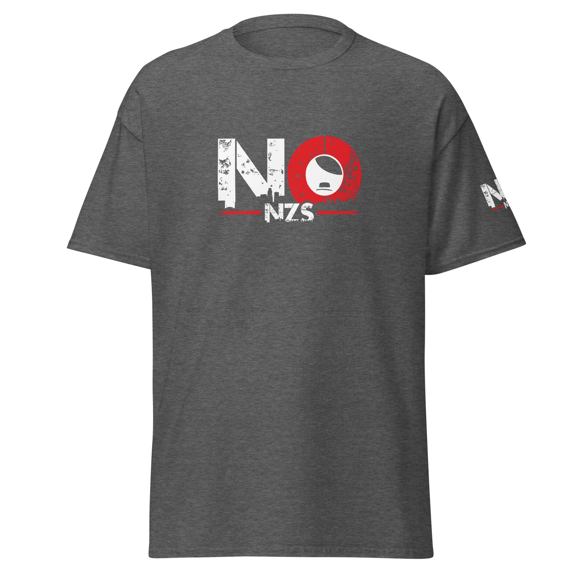 Frontansicht des Unisex T‑Shirts; zeigt Passform und Saum, ideal für Größen‑ und Styling‑Eindruck.