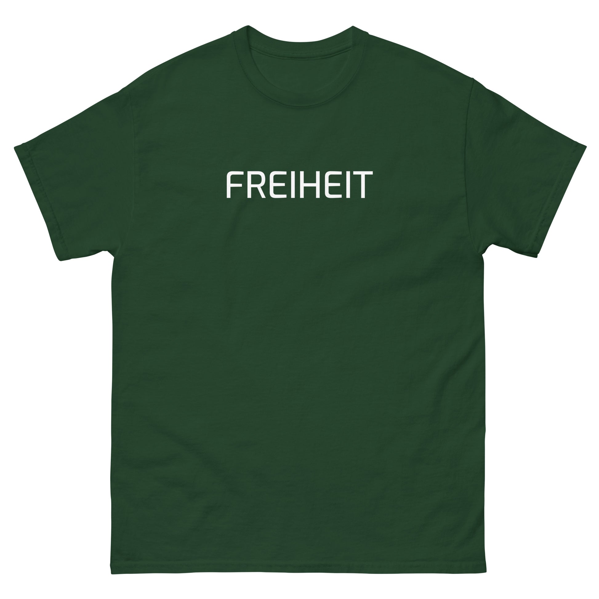 Unisex T‑Shirt Freiheit 161 in Waldgrün – Statement Shirt mit Frontprint Freiheit
