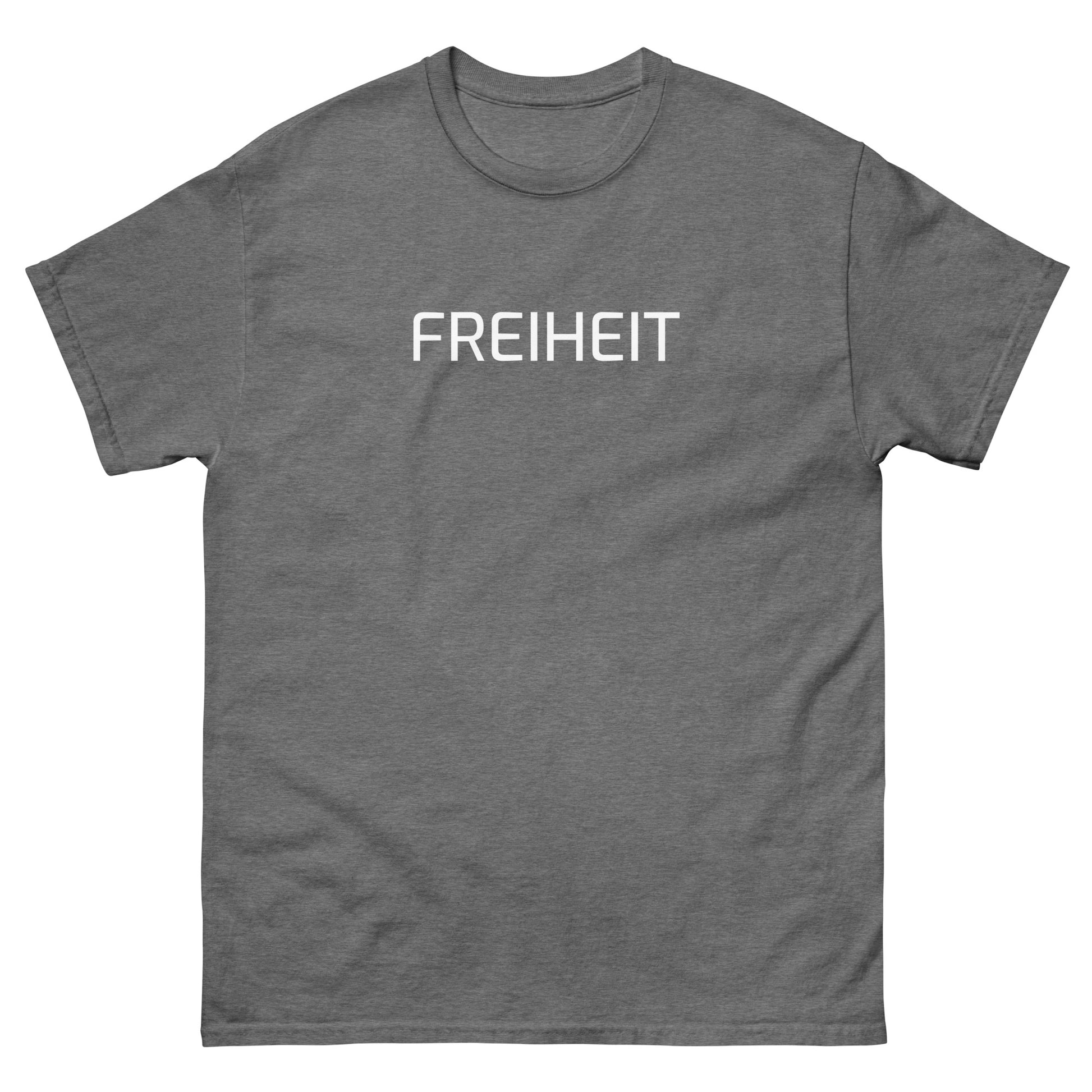  Unisex T‑Shirt Freiheit 161 in Graphite Heather – Statement Shirt mit Frontprint Freiheit

