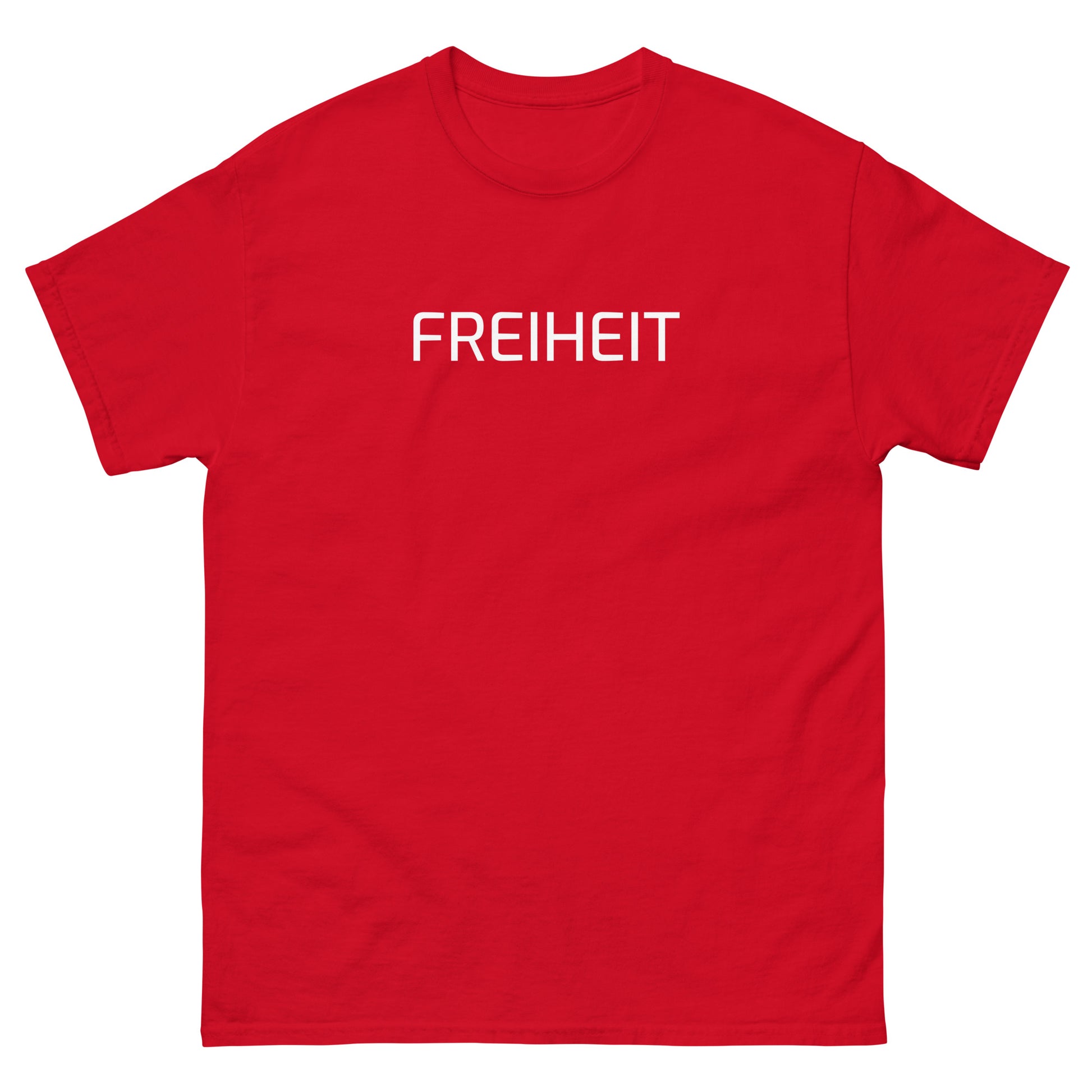 Rot: Unisex T‑Shirt Freiheit 161 in Rot – Statement Shirt mit Frontprint Freiheit

