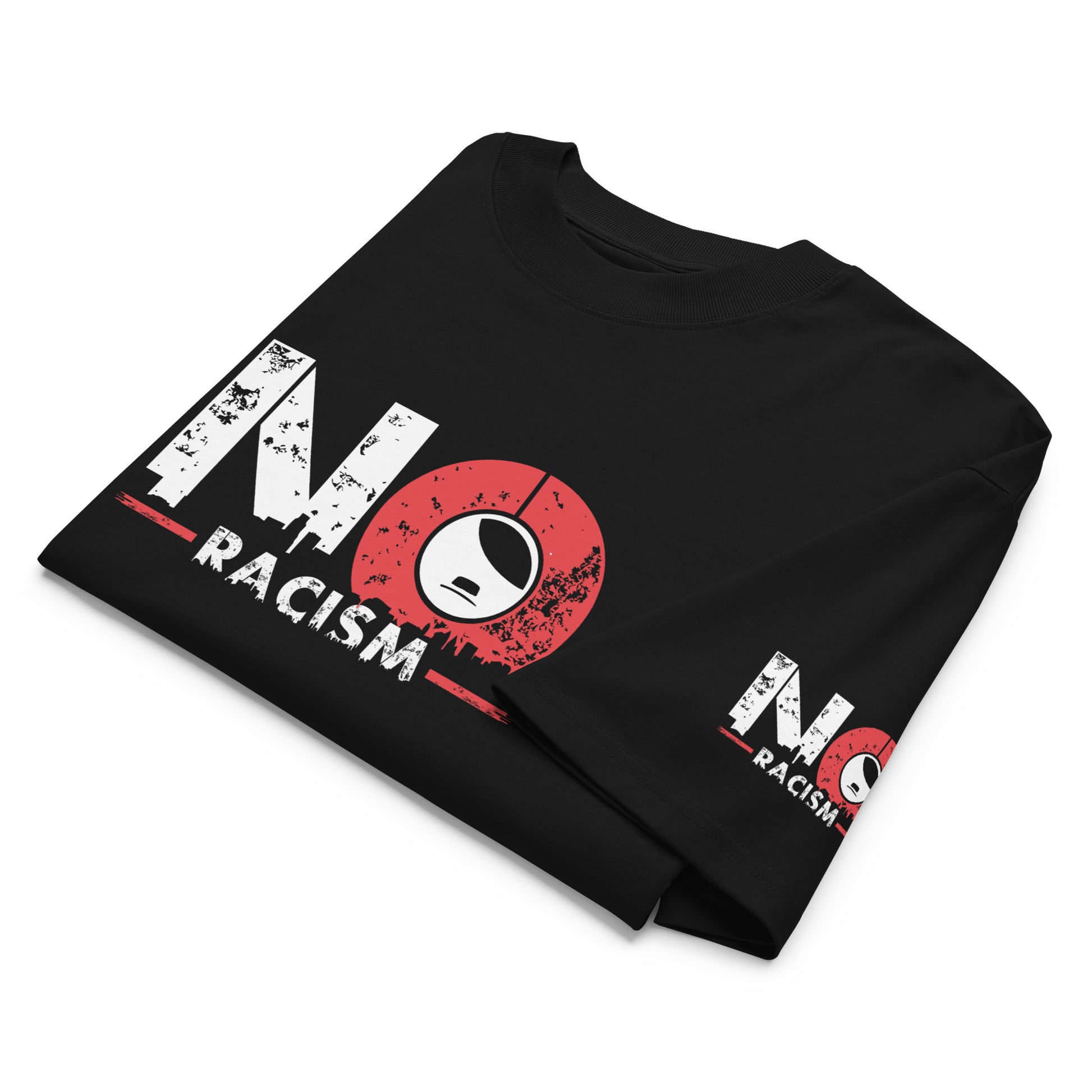 NO RACISM Close up der gekämmten Ring Spun Bio Baumwolle 200 g/m2 Textur