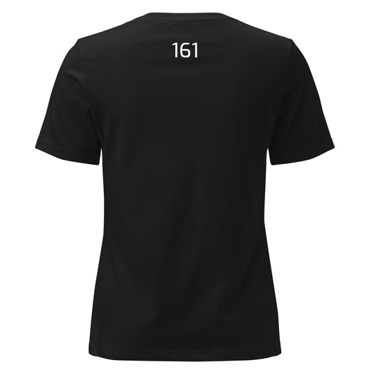 Rücken - Damen T‑Shirt Freiheit 161 in Navy – Lockeres Statement Shirt mit Freiheit Frontprint

