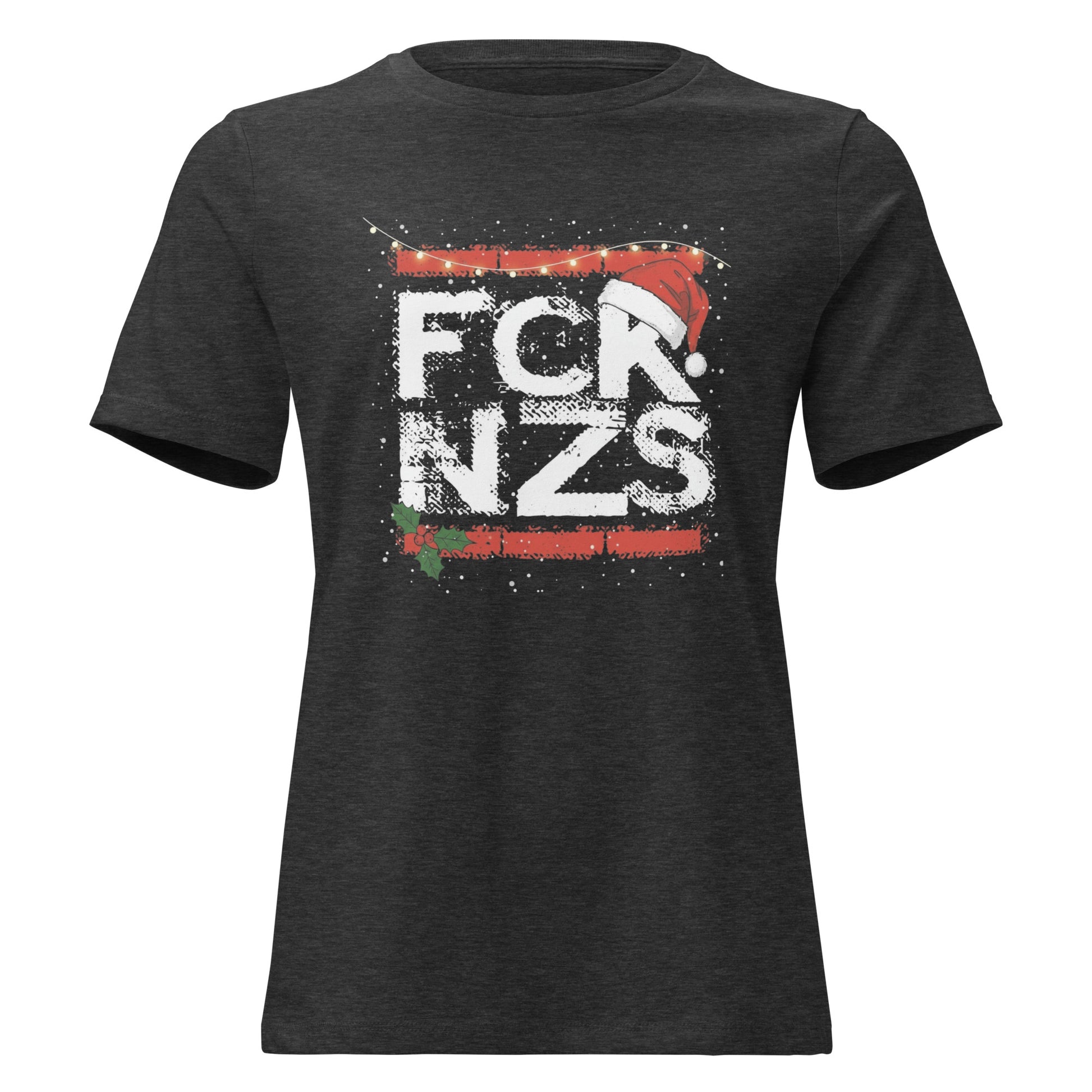 FCK NZS Damen T‑Shirt grau Weihnachtsedition

