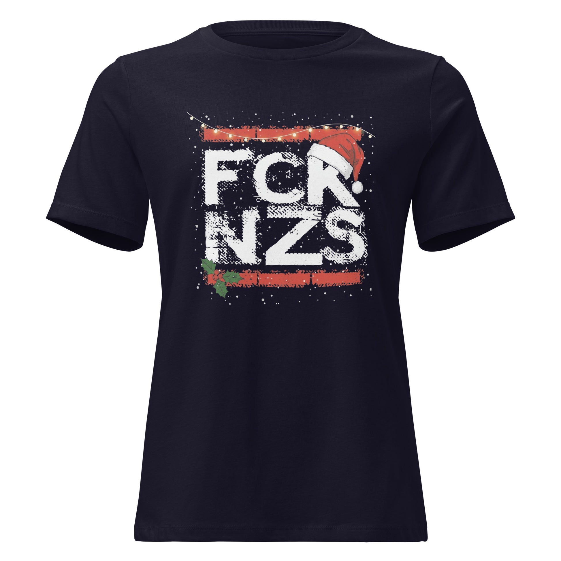 FCK NZS Damen T‑Shirt navy Weihnachtsedition

