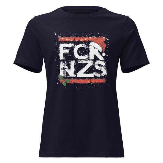 FCK NZS Damen T‑Shirt navy Weihnachtsedition

